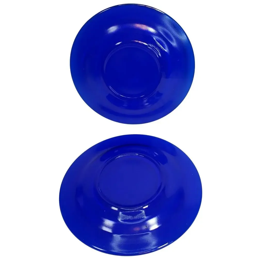 Anchor Hocking Cobalt Blue Salad Plates Lot of 2 Vtg 8.5